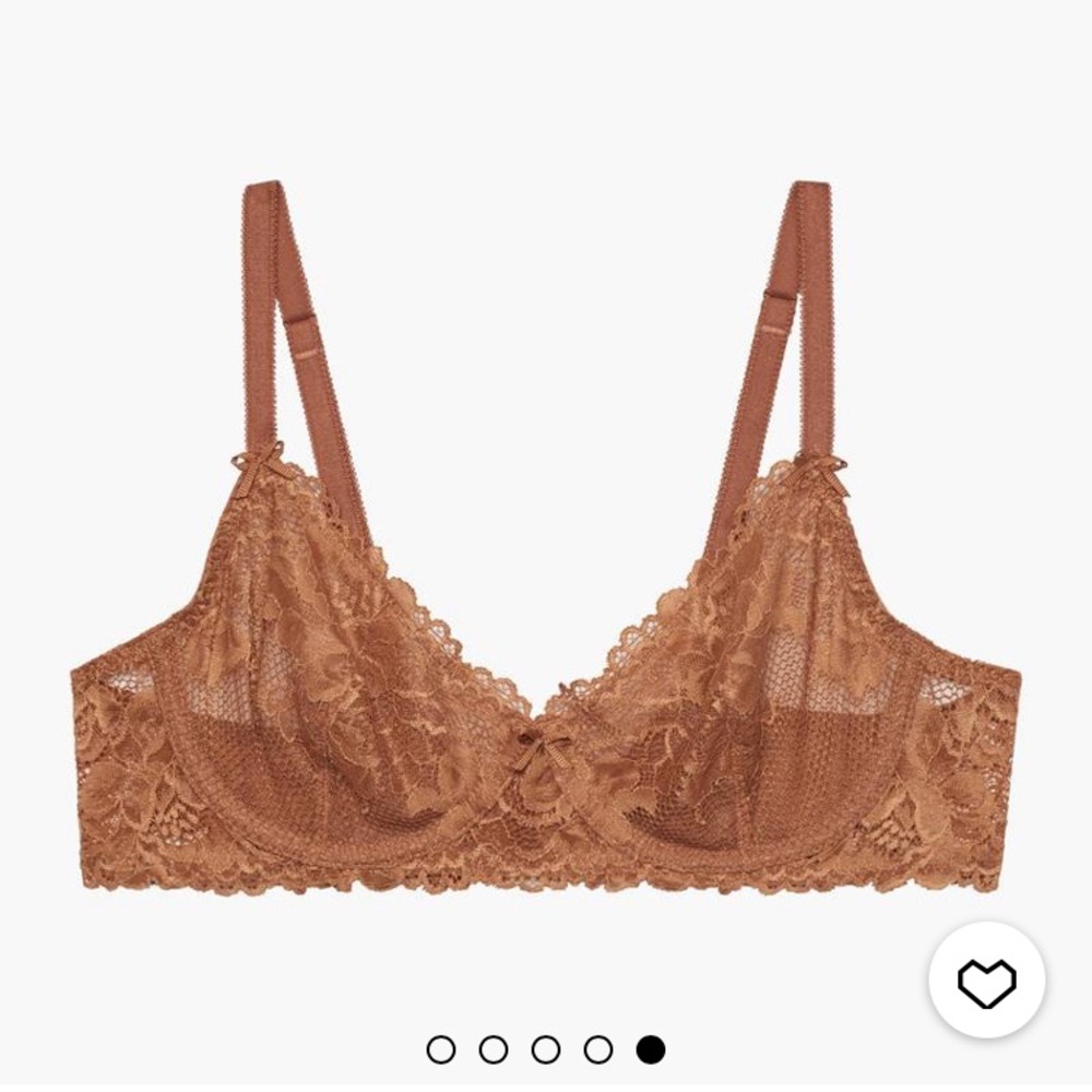 Savage X Fenty Unlined Lace Bra in Tobacco Nude